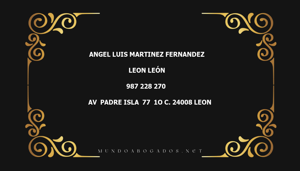 abogado Angel Luis Martinez Fernandez en la localidad de Leon