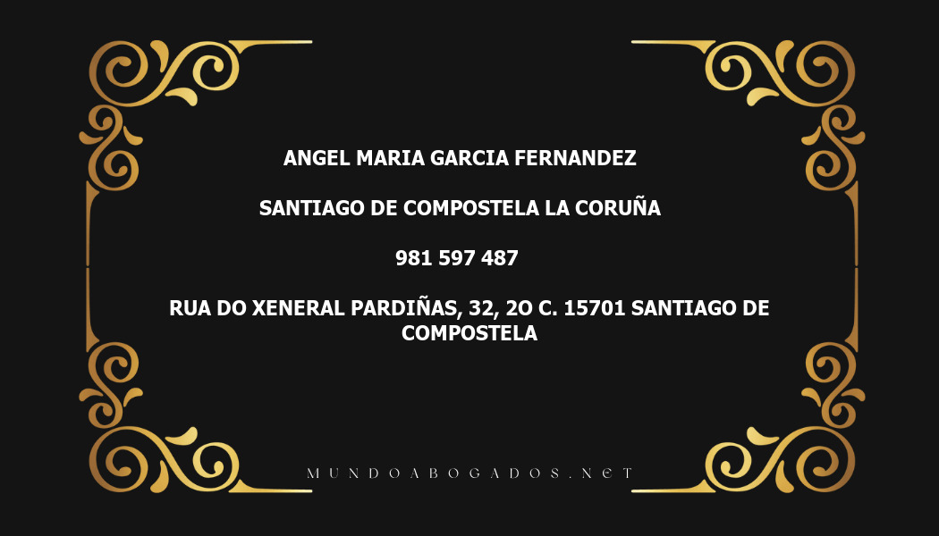 abogado Angel Maria Garcia Fernandez en la localidad de Santiago de Compostela