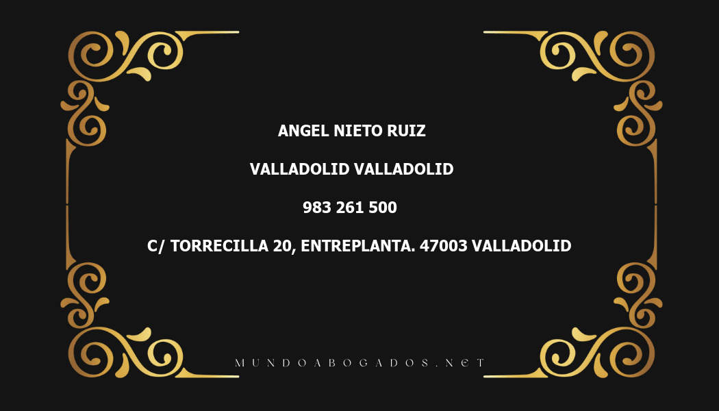 abogado Angel Nieto Ruiz en la localidad de Valladolid