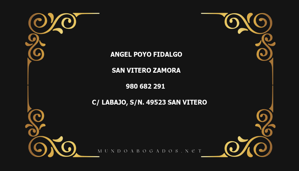 abogado Angel Poyo Fidalgo en la localidad de San Vitero