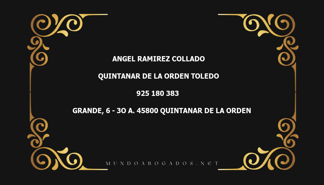 abogado Angel Ramirez Collado en la localidad de Quintanar de la Orden