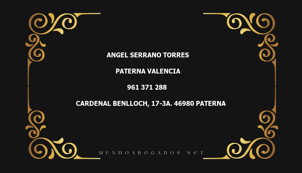 abogado Angel Serrano Torres en la localidad de Paterna