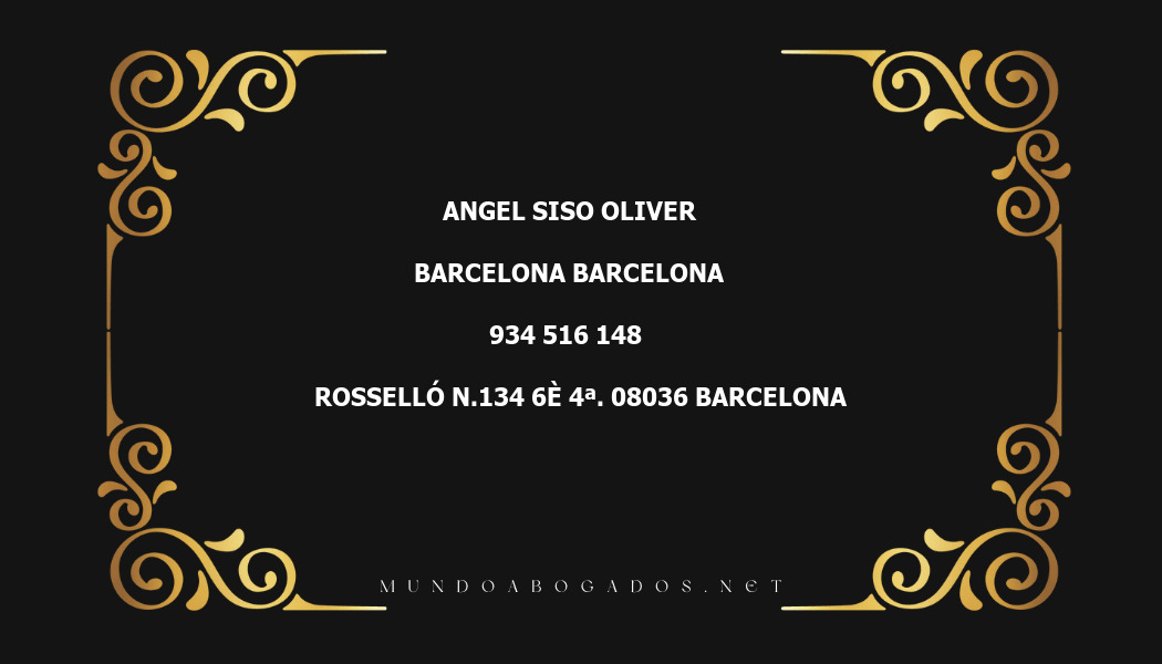 abogado Angel Siso Oliver en la localidad de Barcelona