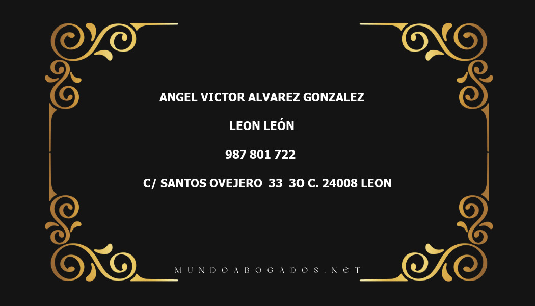 abogado Angel Victor Alvarez Gonzalez en la localidad de Leon