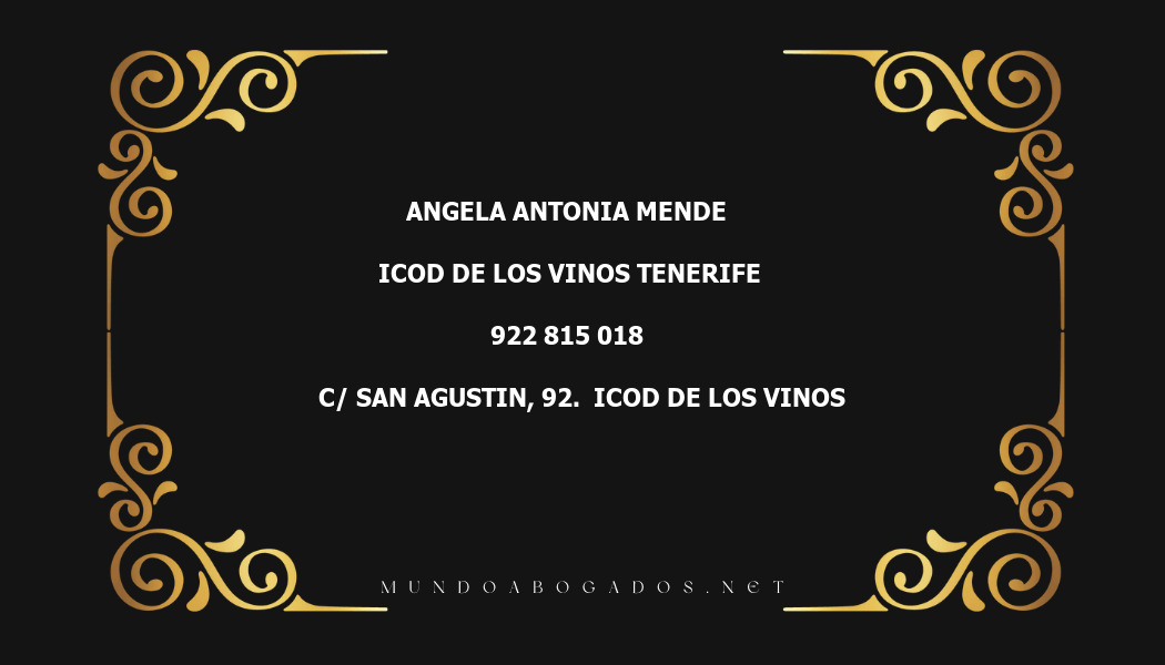 abogado Angela Antonia Mende en la localidad de ICOD DE LOS VINOS