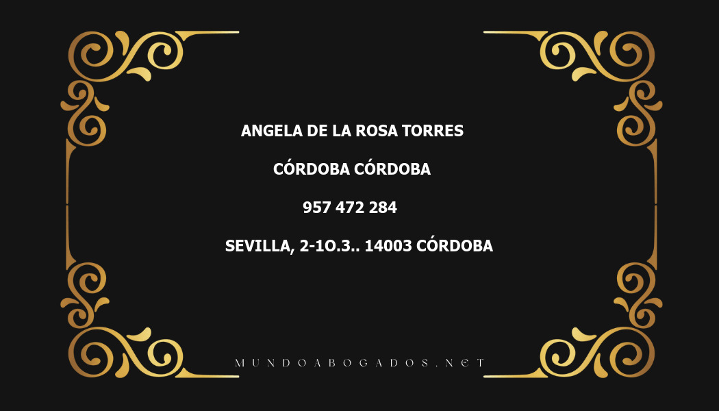 abogado Angela De La Rosa Torres en la localidad de Córdoba