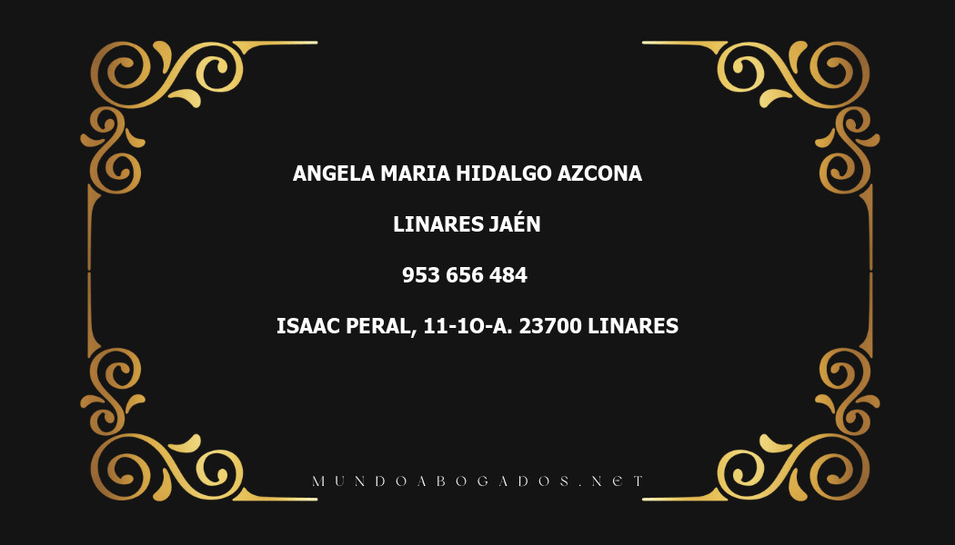 abogado Angela Maria Hidalgo Azcona en la localidad de Linares