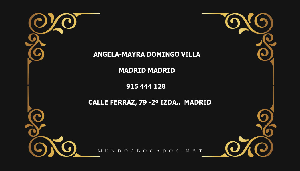 abogado Angela-Mayra Domingo Villa en la localidad de Madrid