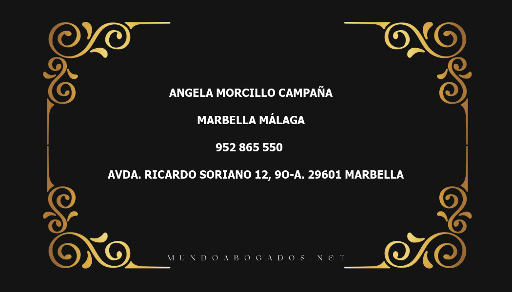 abogado Angela Morcillo Campaña en la localidad de Marbella