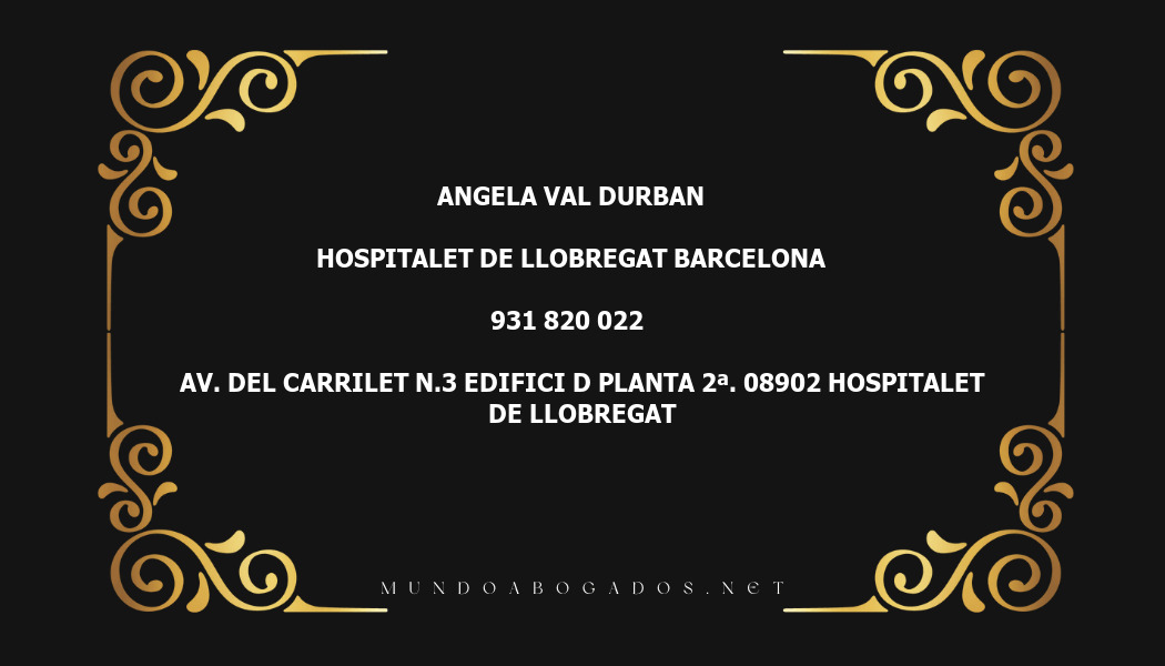 abogado Angela Val Durban en la localidad de Hospitalet de Llobregat