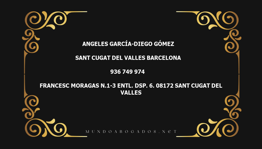 abogado Angeles García-Diego Gómez en la localidad de Sant Cugat del Valles