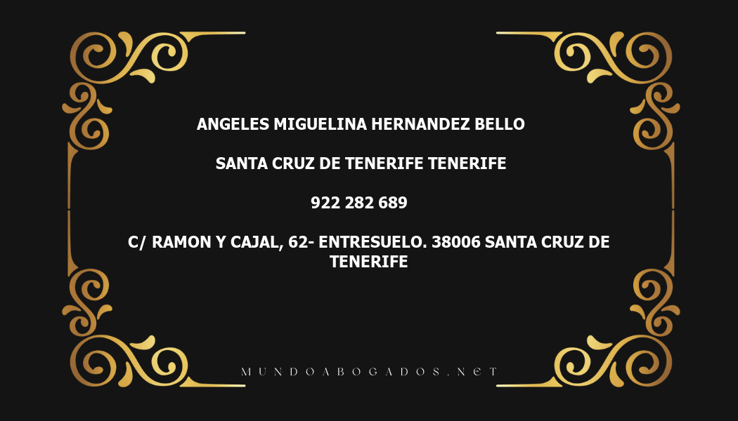 abogado Angeles Miguelina Hernandez Bello en la localidad de Santa Cruz de Tenerife