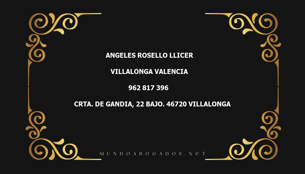 abogado Angeles Rosello Llicer en la localidad de Villalonga