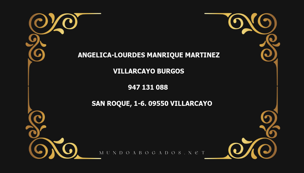 abogado Angelica-Lourdes Manrique Martinez en la localidad de Villarcayo