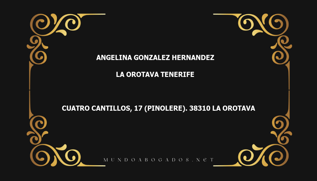 abogado Angelina Gonzalez Hernandez en la localidad de La Orotava