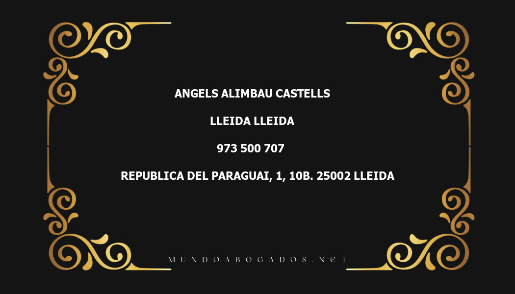 abogado Angels Alimbau Castells en la localidad de Lleida