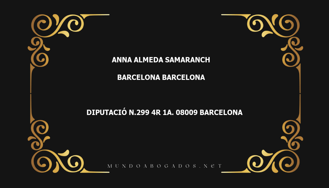 abogado Anna Almeda Samaranch en la localidad de Barcelona