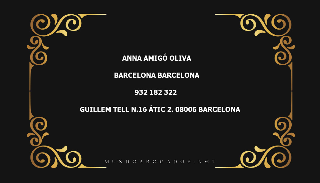 abogado Anna Amigó Oliva en la localidad de Barcelona