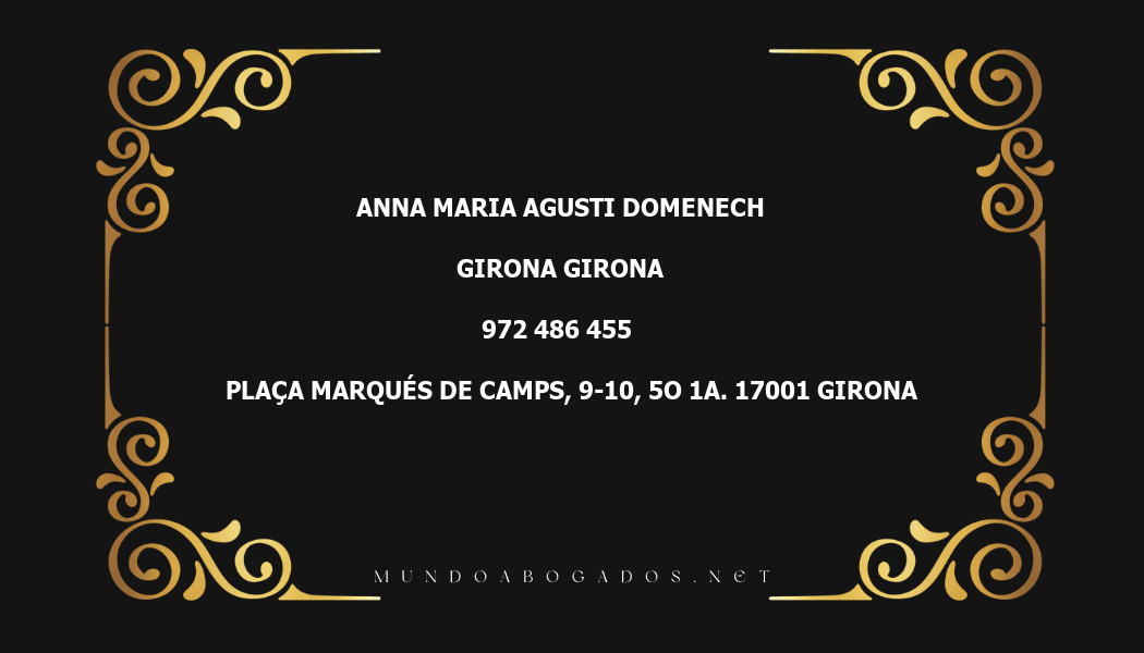 abogado Anna Maria Agusti Domenech en la localidad de Girona