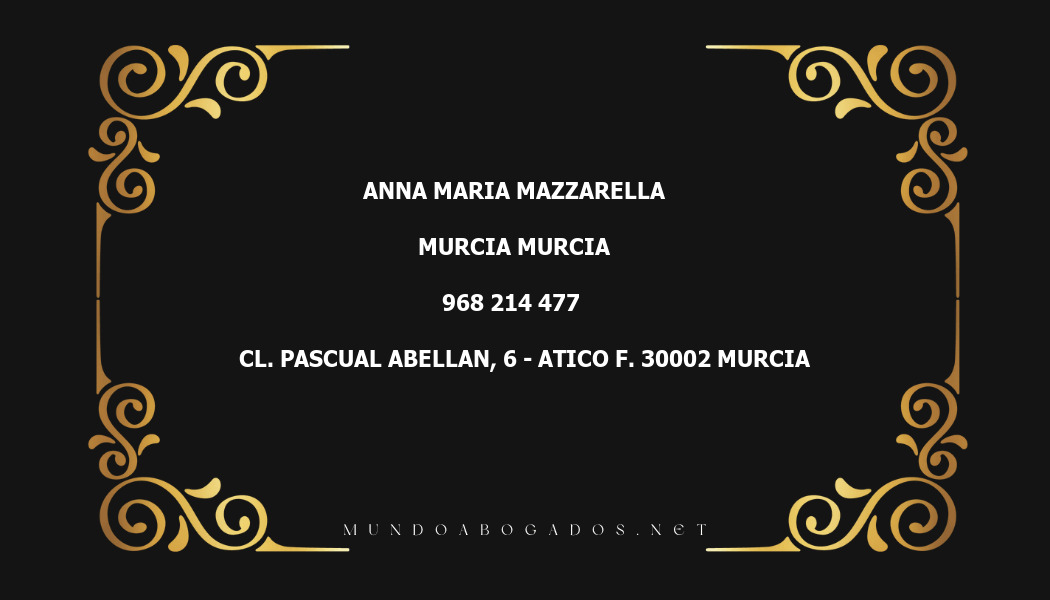 abogado Anna Maria Mazzarella en la localidad de Murcia