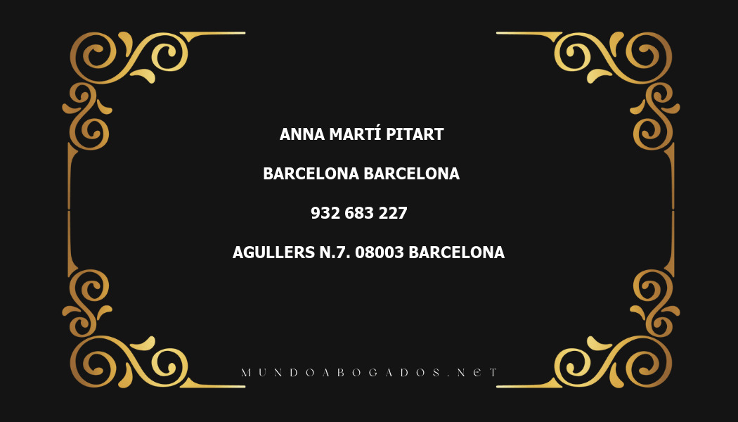 abogado Anna Martí Pitart en la localidad de Barcelona