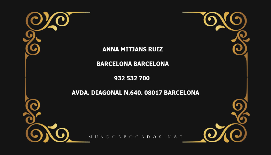 abogado Anna Mitjans Ruiz en la localidad de Barcelona