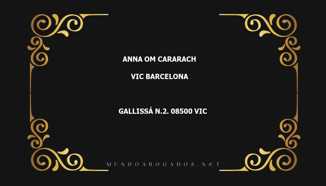 abogado Anna Om Cararach en la localidad de Vic