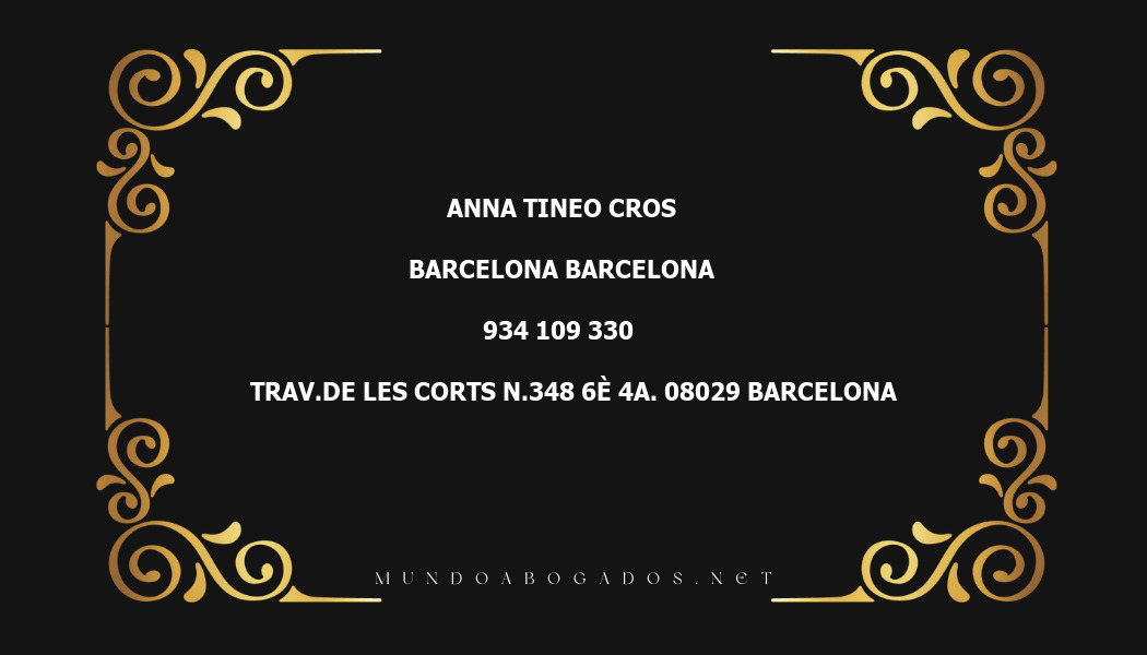 abogado Anna Tineo Cros en la localidad de Barcelona