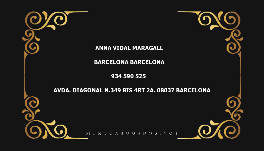 abogado Anna Vidal Maragall en la localidad de Barcelona