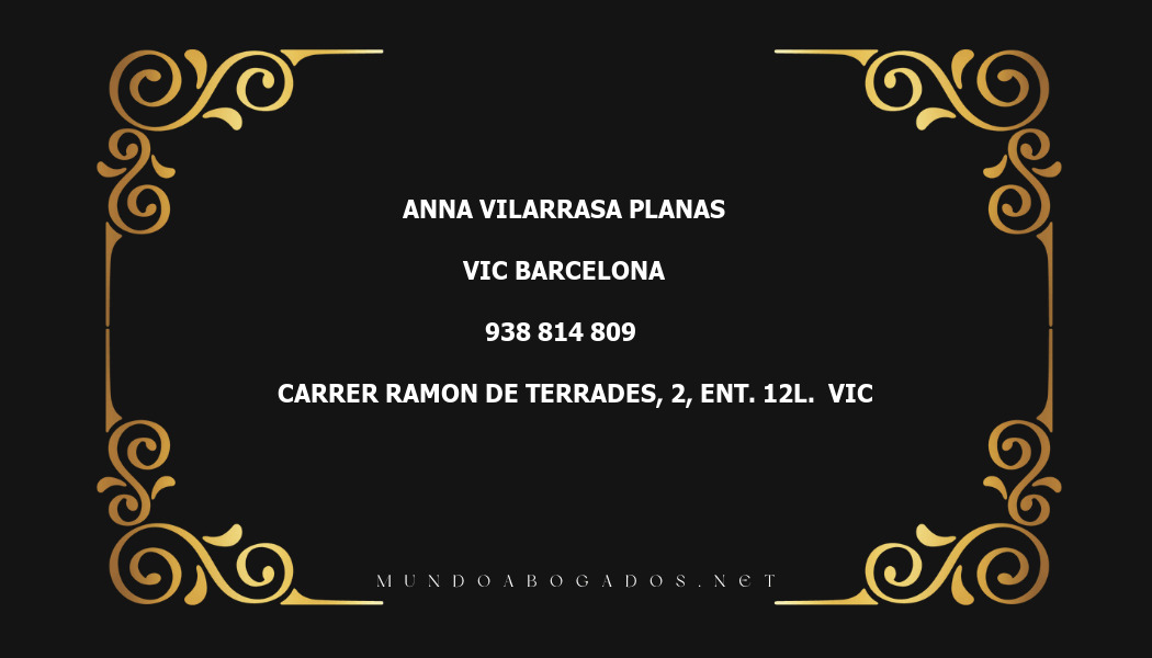 abogado Anna Vilarrasa Planas en la localidad de Vic