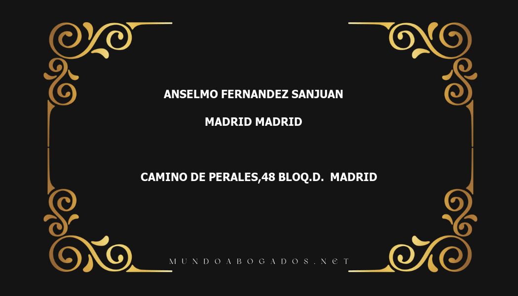 abogado Anselmo Fernandez Sanjuan en la localidad de Madrid