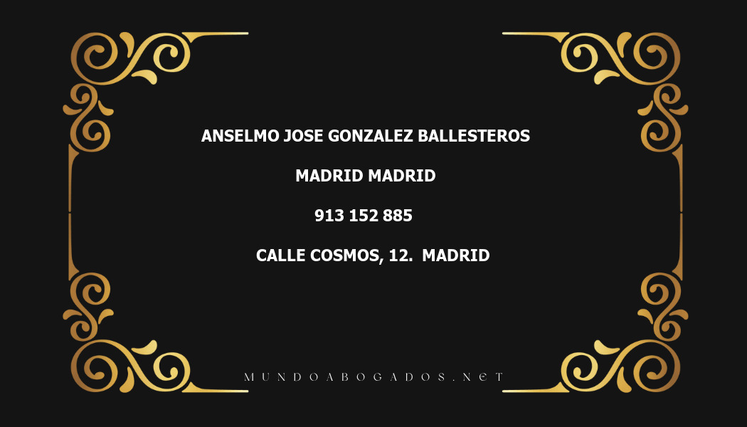 abogado Anselmo Jose Gonzalez Ballesteros en la localidad de Madrid