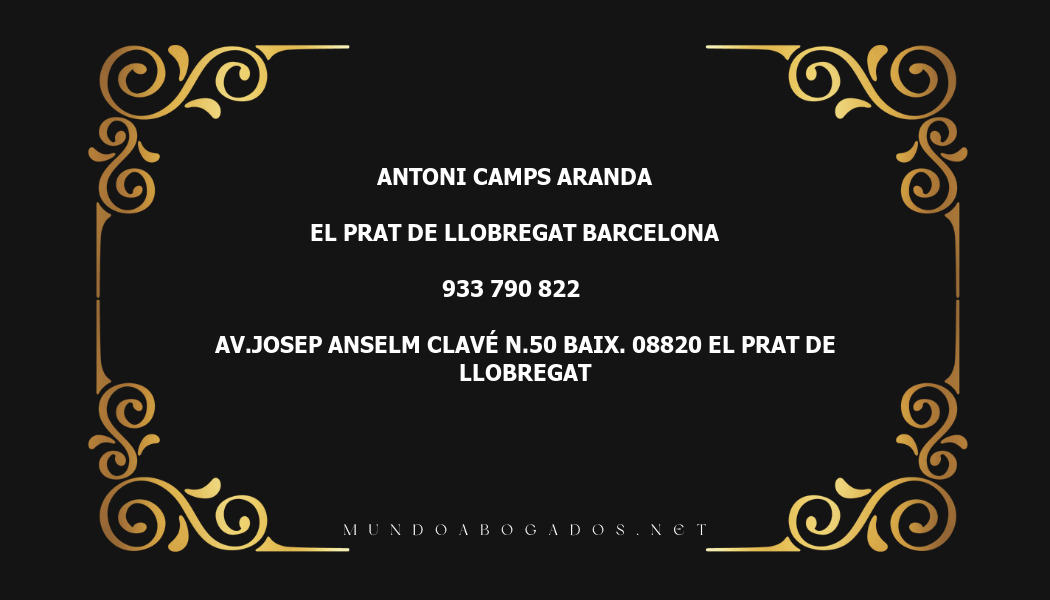 abogado Antoni Camps Aranda en la localidad de El Prat de Llobregat