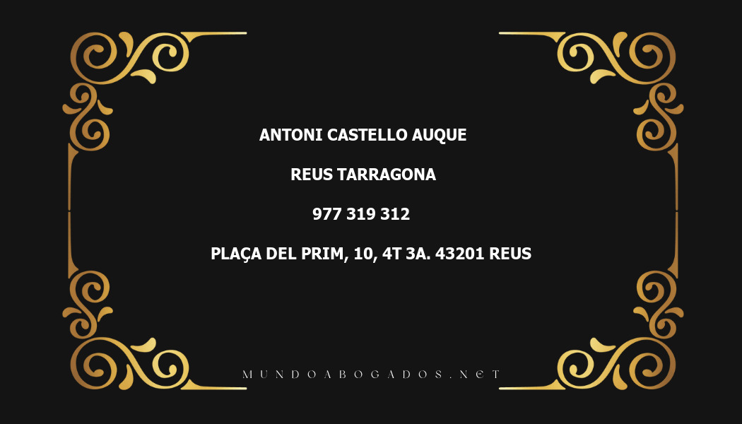 abogado Antoni Castello Auque en la localidad de Reus