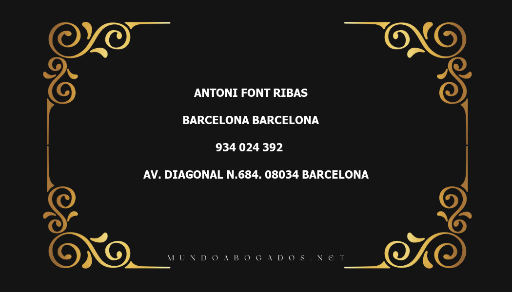 abogado Antoni Font Ribas en la localidad de Barcelona