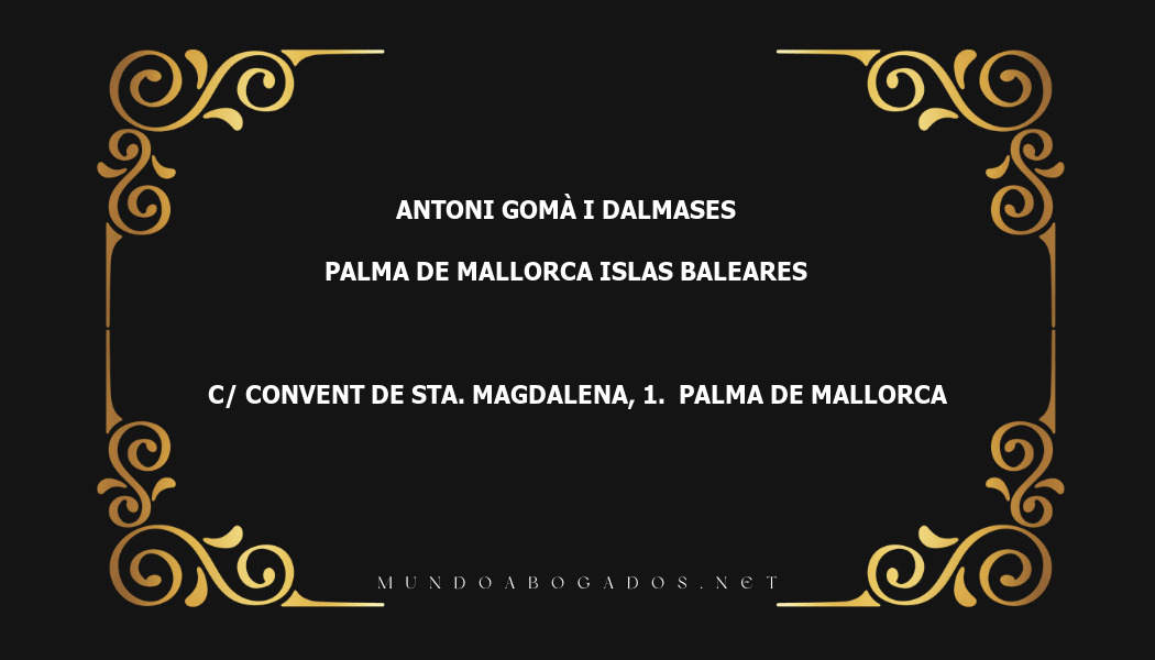 abogado Antoni Gomà I Dalmases en la localidad de Palma de Mallorca