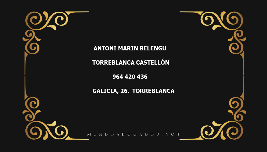 abogado Antoni Marin Belengu en la localidad de TORREBLANCA