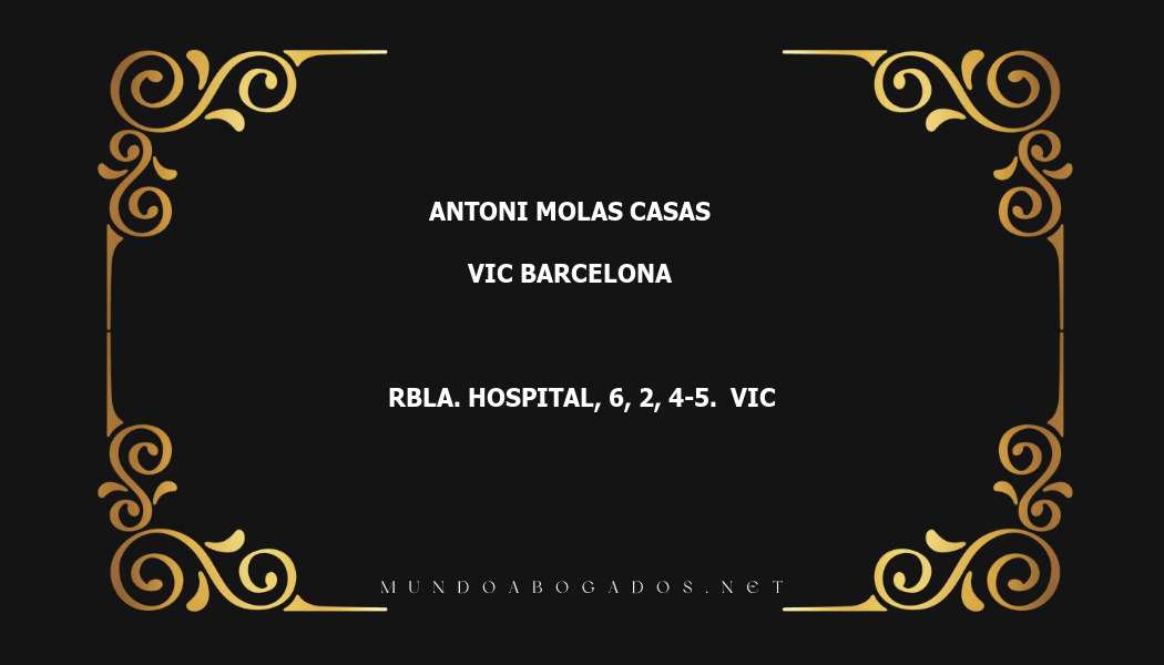 abogado Antoni Molas Casas en la localidad de Vic