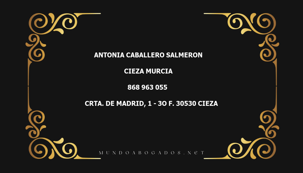 abogado Antonia Caballero Salmeron en la localidad de Cieza