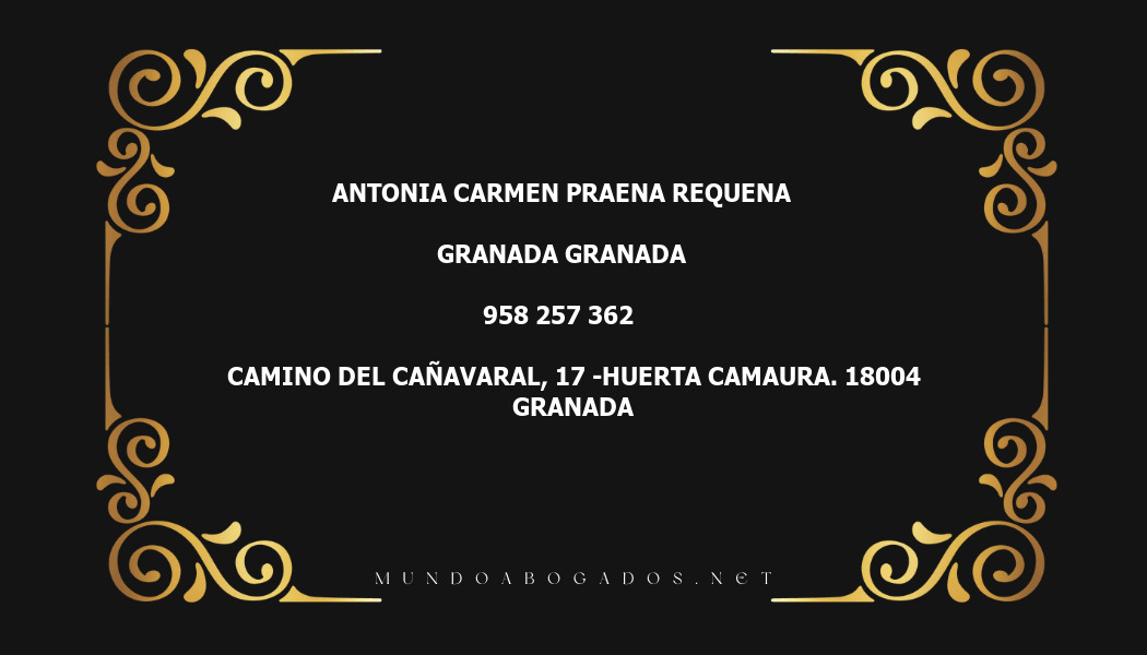 abogado Antonia Carmen Praena Requena en la localidad de Granada