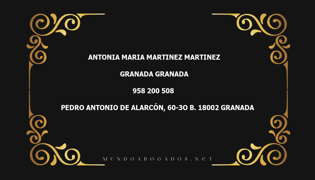 abogado Antonia Maria Martinez Martinez en la localidad de Granada