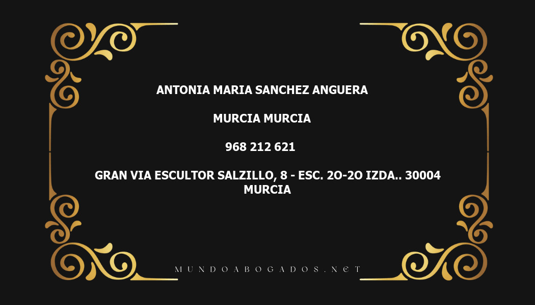 abogado Antonia Maria Sanchez Anguera en la localidad de Murcia