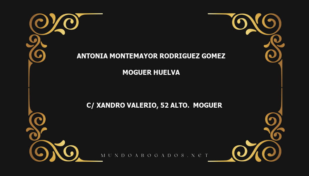 abogado Antonia Montemayor Rodriguez Gomez en la localidad de Moguer