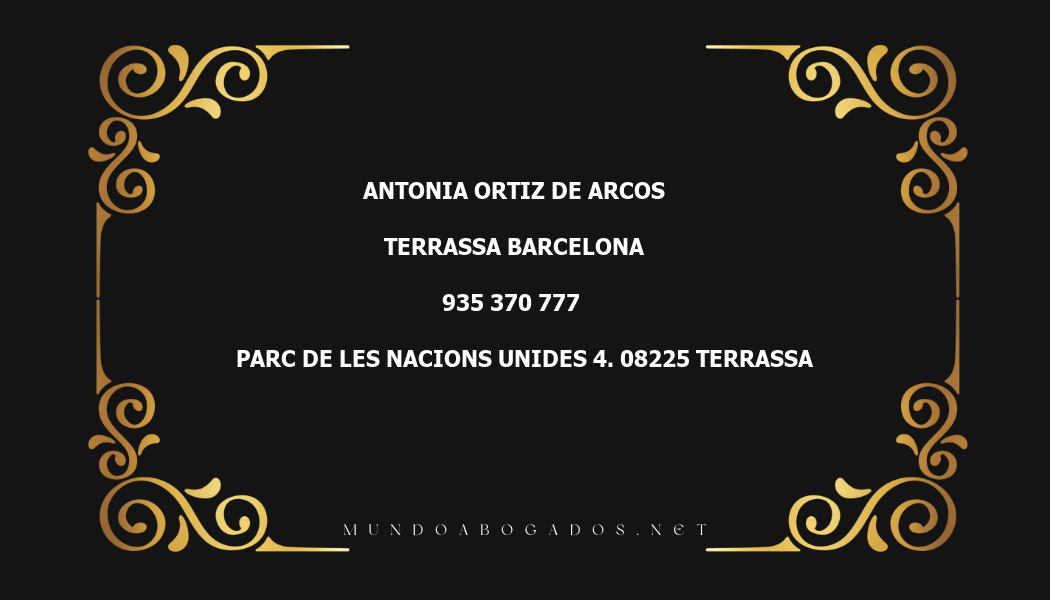 abogado Antonia Ortiz De Arcos en la localidad de Terrassa