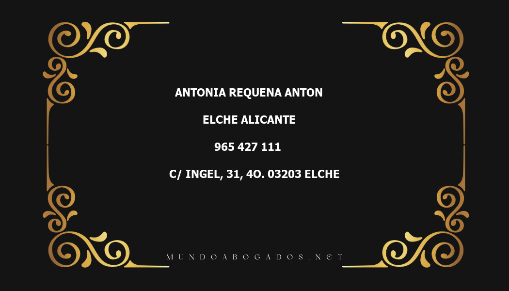 abogado Antonia Requena Anton en la localidad de Elche