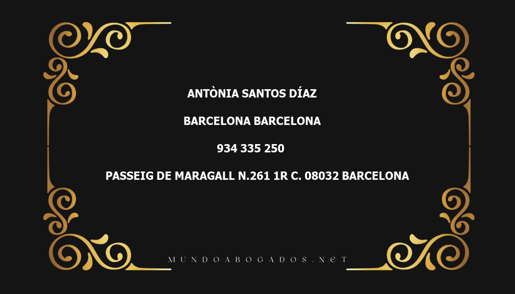 abogado Antònia Santos Díaz en la localidad de Barcelona