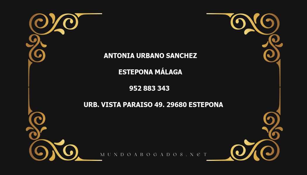 abogado Antonia Urbano Sanchez en la localidad de Estepona