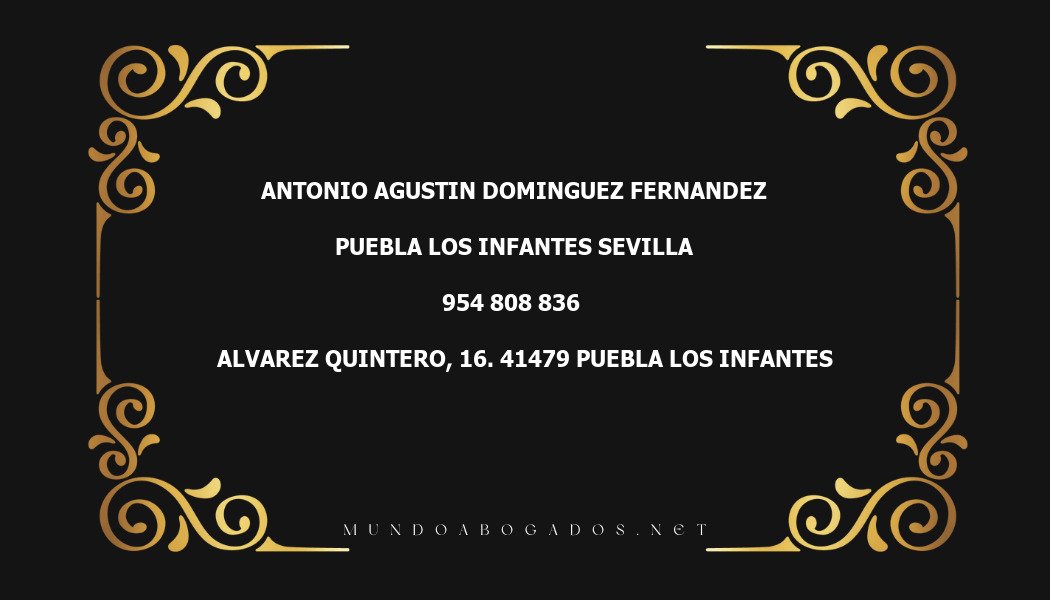 abogado Antonio Agustin Dominguez Fernandez en la localidad de Puebla Los Infantes