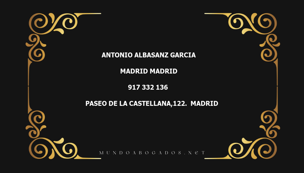 abogado Antonio Albasanz Garcia en la localidad de Madrid