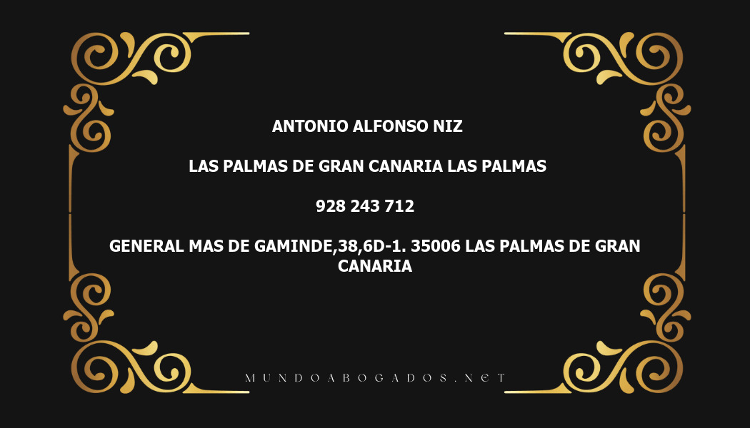 abogado Antonio Alfonso Niz en la localidad de Las Palmas de Gran Canaria